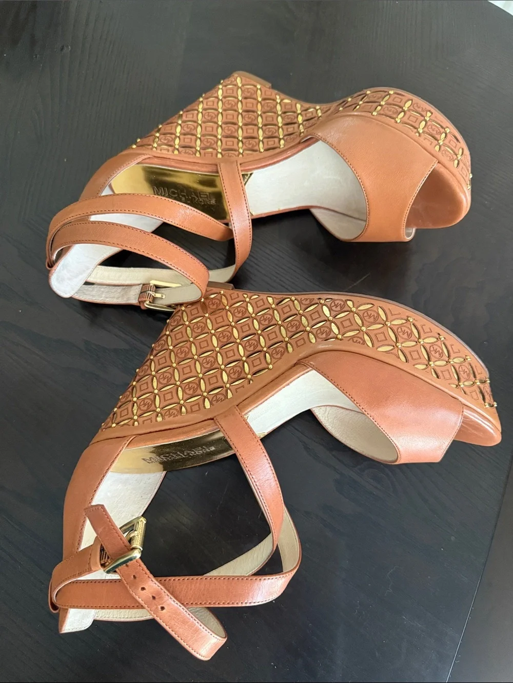 MICHAEL Michael Kors Gabriella platform wedge sandals in a 